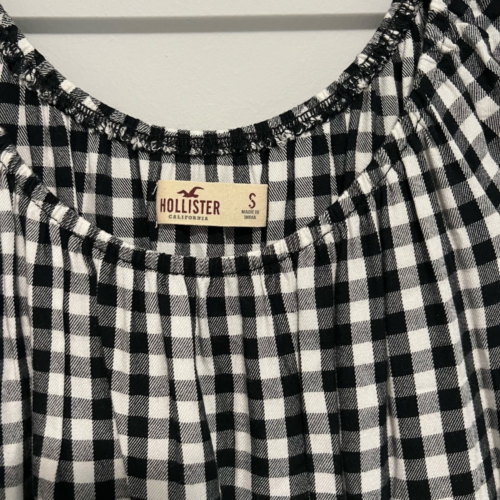 hollister gingham off shoulder mini dress - Picture 3 of 3